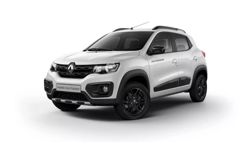 Renault Kwid Outsider Cinza, imagem com fundo branco