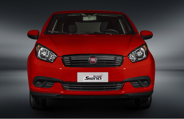 Dianteira do Fiat Gran Siena 2020 vermelho