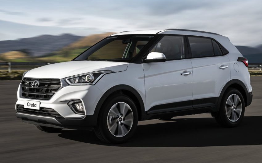 Hyundai Creta branco em uma rodovia