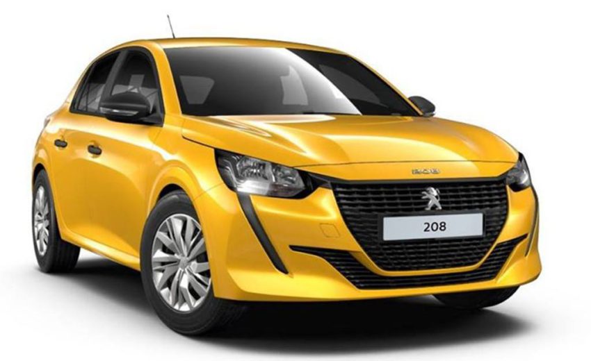 Peugeot 208 Active amarelo visto desde a dianteira