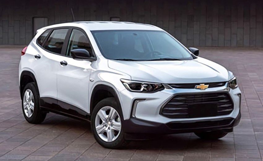 Chevrolet Tracker branco vista desde a dianteira