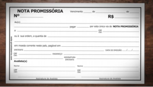 Exemplo de folha de Nota Promissória comprada em papelaria. Imagem reprodução.